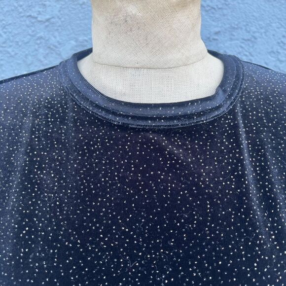 Black Velvet Top with silver sparkles Goth Clothing Whimsigoth - Picture 5 of 8